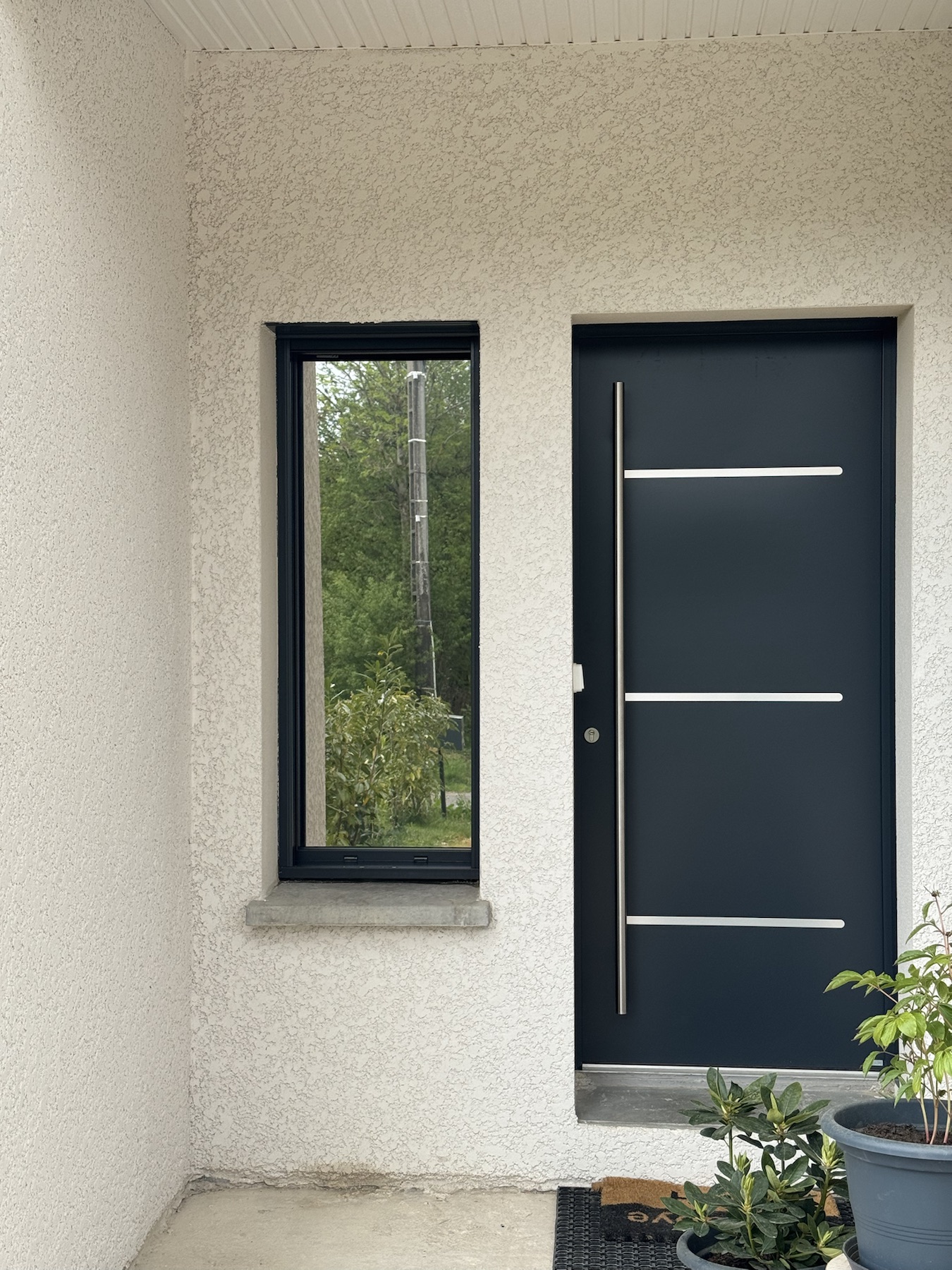 Entrée moderne avec vitrage traité